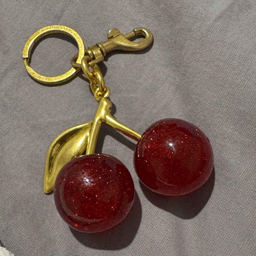 Cherry Keychain with Gold Accents NWT